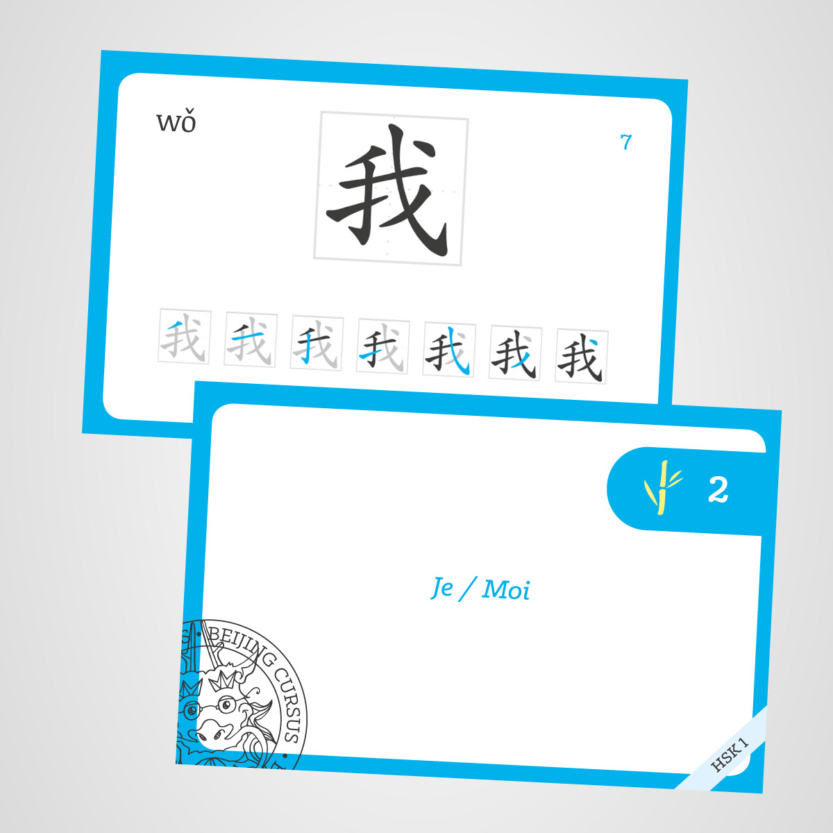 Cartes mémoire pour apprendre le chinois Beijing Cursus HSK1