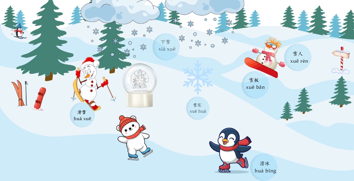 Neige en chinois - skier en chinois - Cours de chinois - Beijing Cursus