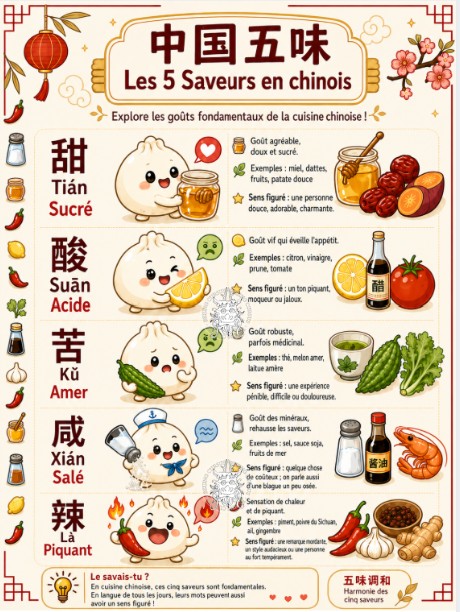 les 5 saveurs en chinois - Beijing Cursus